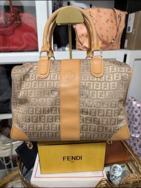 Fendi Tan Zucca Canvas Satchel Bag